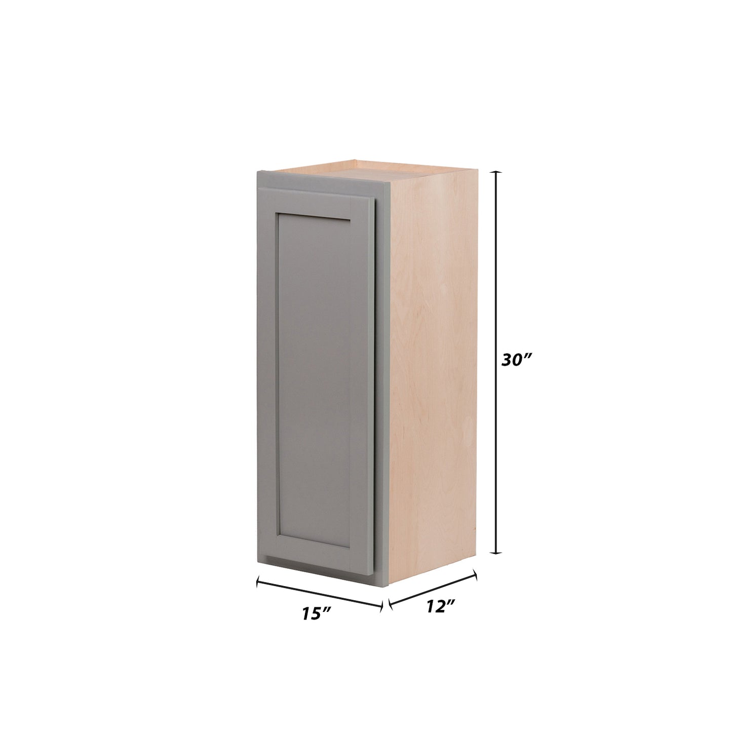 Backwoods Cabinetry RTA (Ready-to-Assemble) W1530 - Magnetic Grey 15"Wx30"Hx12"D Wall Cabinet