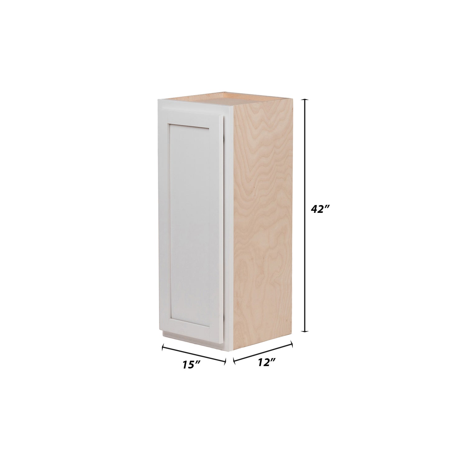 Backwoods Cabinetry RTA (Ready-to-Assemble) W1542 - Pure White 15"Wx42"Hx12"D Wall Cabinet