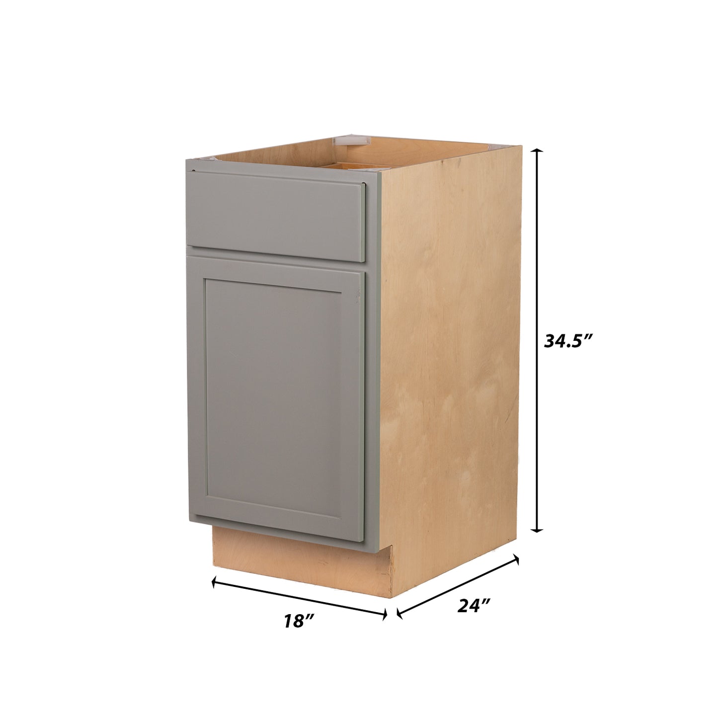 Backwoods Cabinetry RTA (Ready-to-Assemble) B18.L - Magnetic Grey Base Cabinet | 18"Wx34.5"Hx24"D