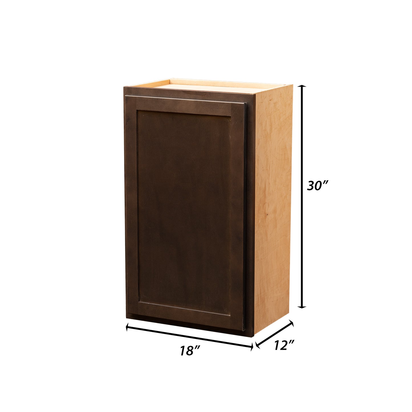 Backwoods Cabinetry RTA (Ready-to-Assemble) W1830 - Espresso Stain 18"Wx30"Hx12"D Wall Cabinet