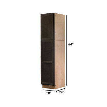 Backwoods Cabinetry RTA (Ready-to-Assemble) T1884.24.L - Espresso Stain Pantry Cabinet 18"Wx84"Hx24"D