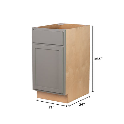 Backwoods Cabinetry RTA (Ready-to-Assemble) B21.L - Magnetic Grey Base Cabinet | 21"Wx34.5"Hx24"D