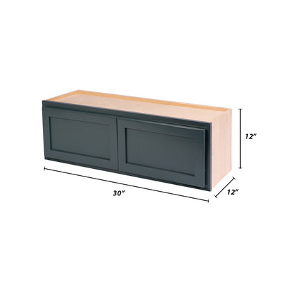 Backwoods Cabinetry RTA (Ready-to-Assemble) W3012.BUTT - Needlepoint Navy 30"Wx12"Hx12"D Microwave Wall Cabinet