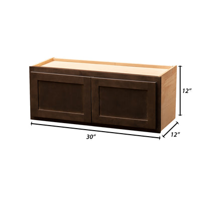 Backwoods Cabinetry RTA (Ready-to-Assemble) W3012.BUTT - Espresso Stain 30"Wx12"Hx12"D Wall Microwave