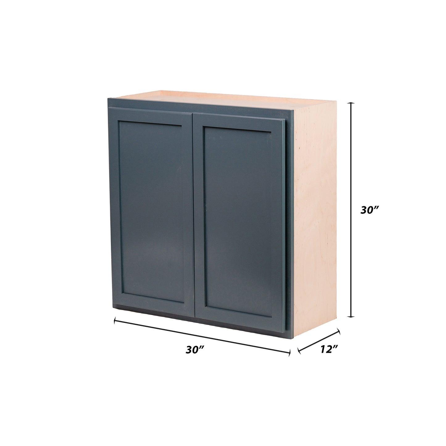 Backwoods Cabinetry RTA (Ready-to-Assemble) W3030.BUTT - Needlepoint Navy 30"Wx30"Hx12"D Wall Cabinet