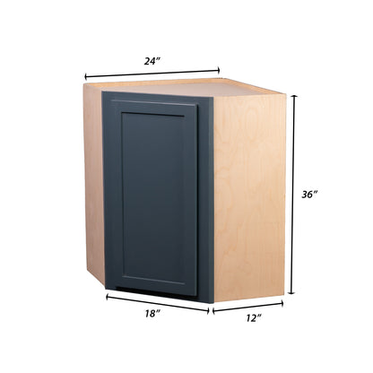 Backwoods Cabinetry RTA (Ready-to-Assemble) WDC2436 - Needlepoint Navy 24"WX36"HX12"D Wall Corner Cabinet