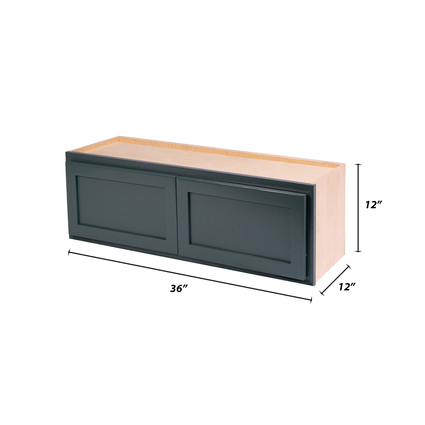 Backwoods Cabinetry RTA (Ready-to-Assemble) W3612.BUTT - Needlepoint Navy 36"Wx12"Hx12"D Refrigerator Wall Cabinet