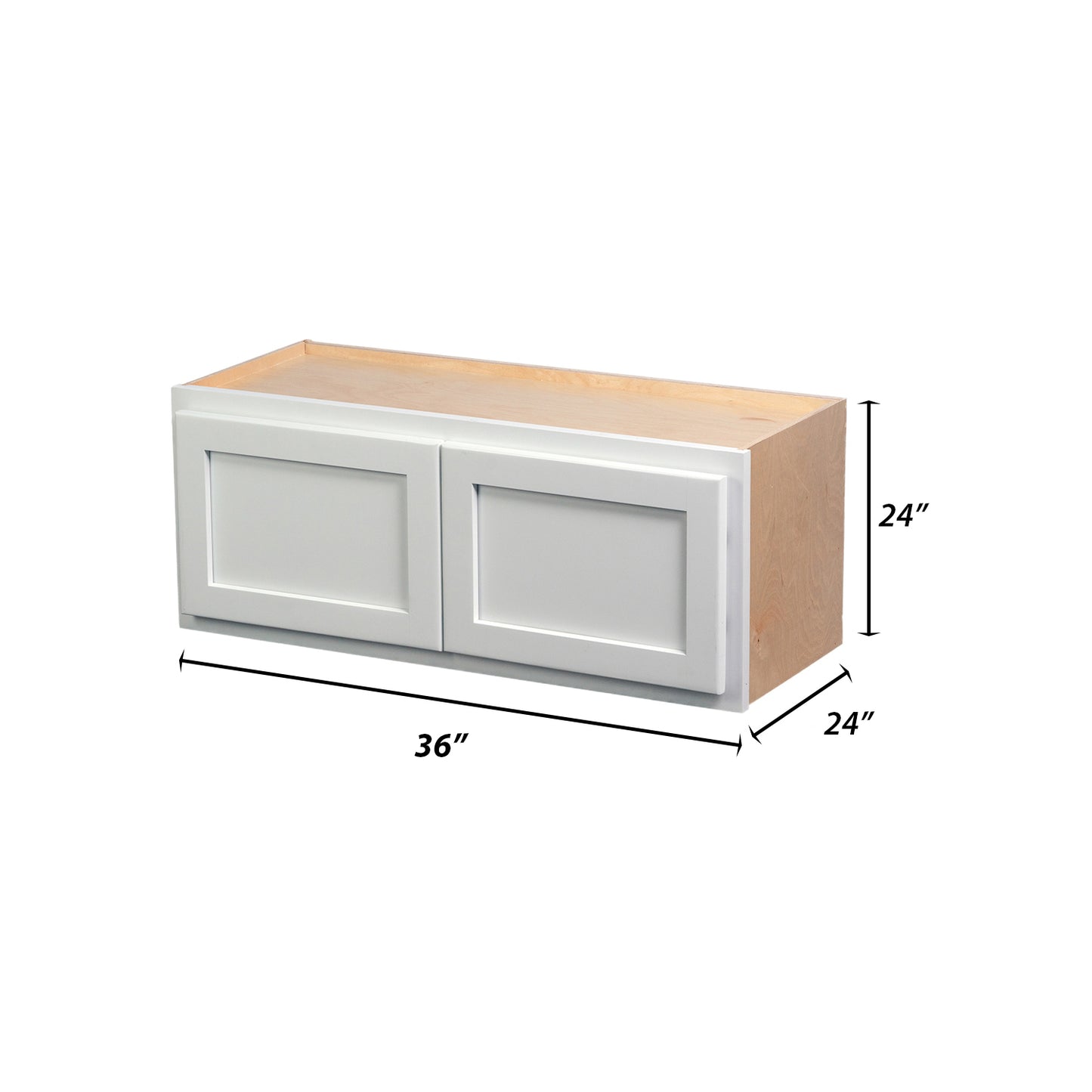 Backwoods Cabinetry RTA (Ready-to-Assemble) W3624.24.BUTT - Pure White 36"Wx24"Hx24"D Refrigerator Wall Cabinet