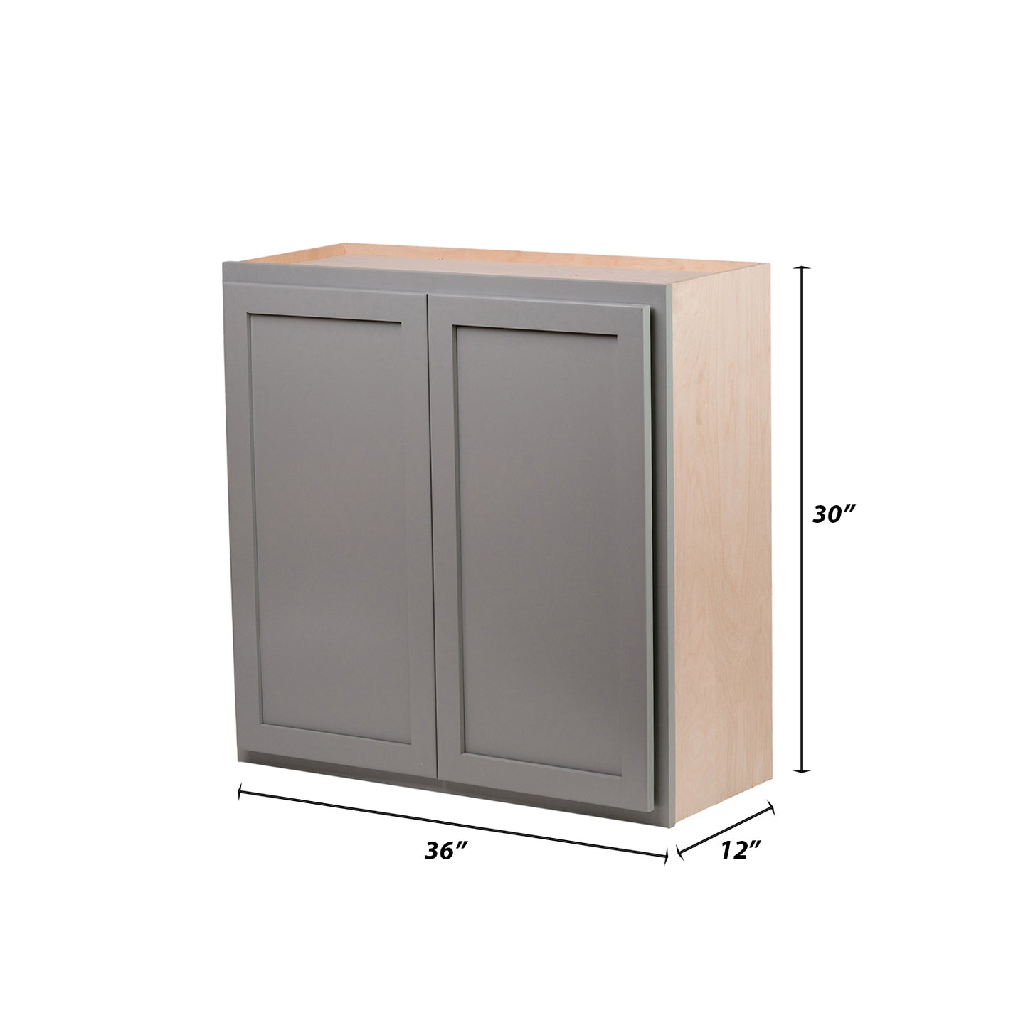 Backwoods Cabinetry RTA (Ready-to-Assemble) W3630.BUTT - Magnetic Grey 36"Wx30"Hx12"D Wall Cabinet