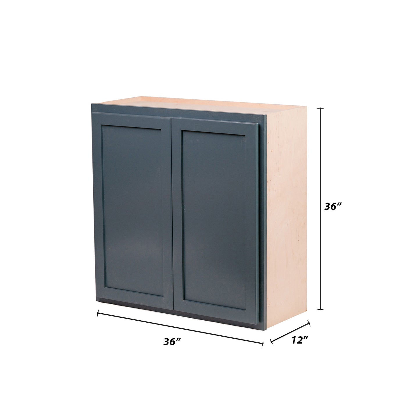 Backwoods Cabinetry RTA (Ready-to-Assemble) W3636.BUTT - Needlepoint Navy 36"Wx36"Hx12"D Wall Cabinet