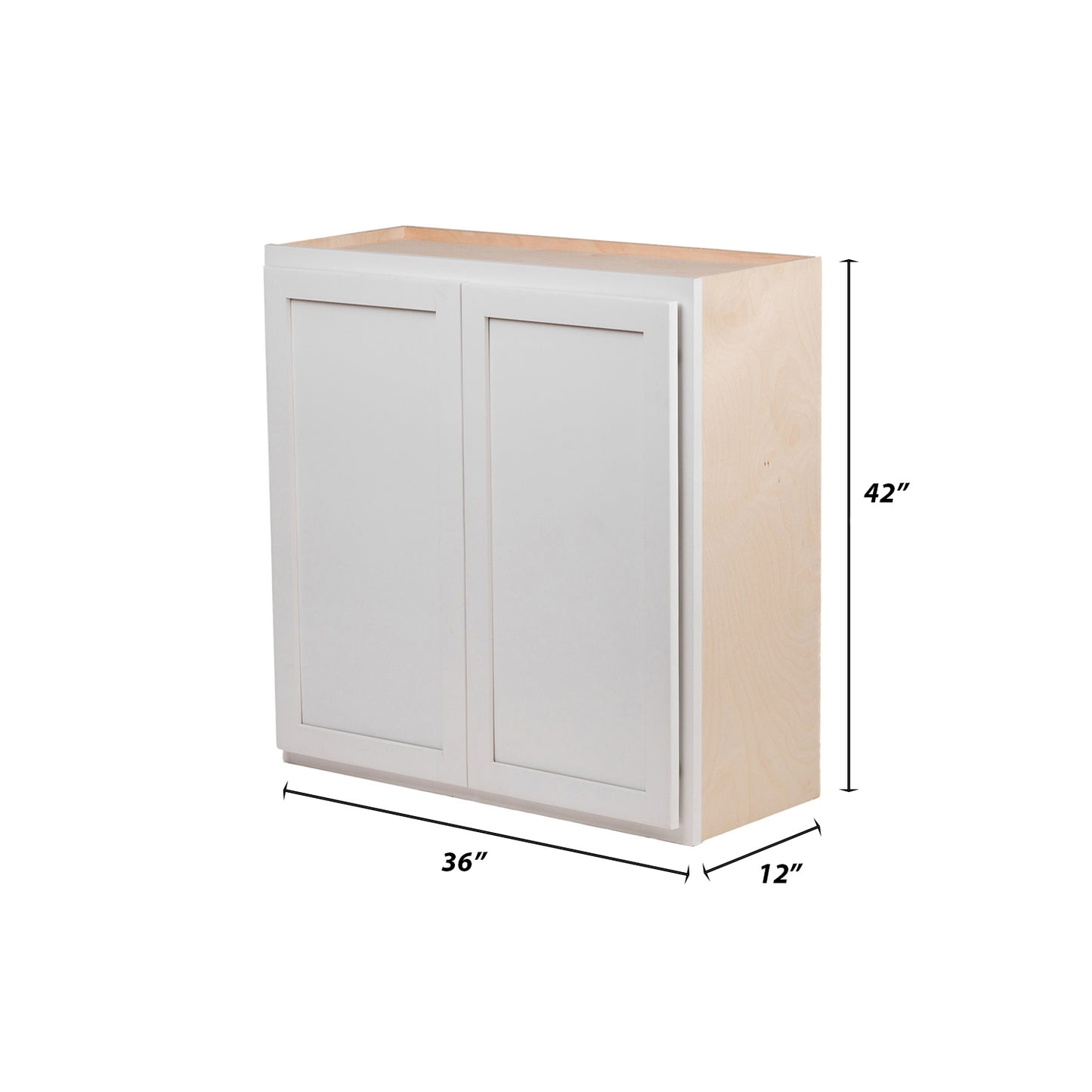 Backwoods Cabinetry RTA (Ready-to-Assemble) W3642.BUTT - Pure White 36"Wx42"Hx12"D Wall Cabinet