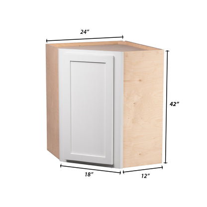 Backwoods Cabinetry RTA (Ready-to-Assemble) WDC2442 - Pure White 24"WX42"HX12"D Wall Corner Cabinet