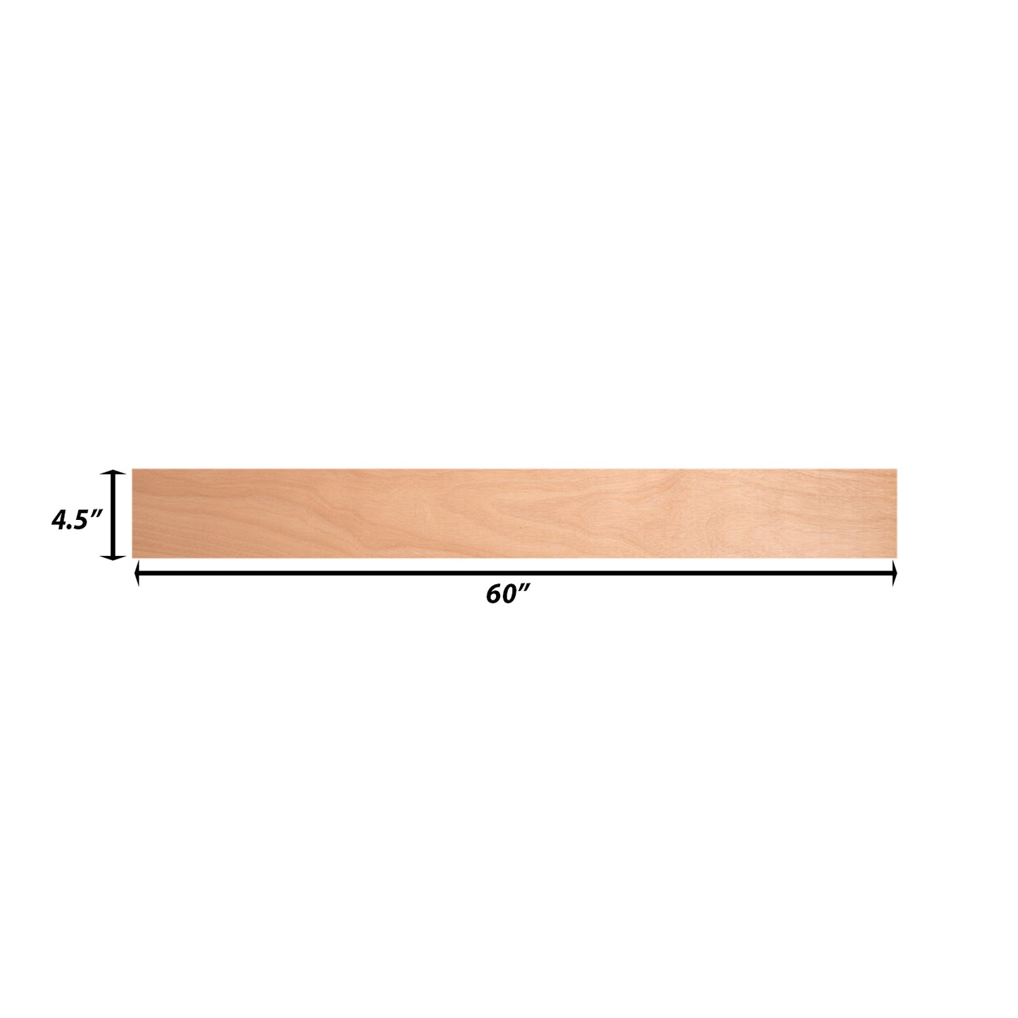 Backwoods Cabinetry RTA (Ready-to-Assemble) TK-60 Raw Cherry .25"X4.5"X60" Toe Kick