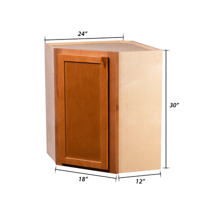 Backwoods Cabinetry RTA (Ready-to-Assemble) WDC2430 - Provincial Stain 24"WX30"HX12"D Wall Corner Cabinet