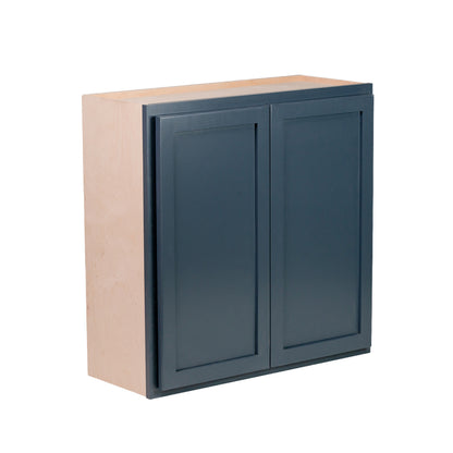 Backwoods Cabinetry RTA (Ready-to-Assemble) W3030.BUTT - Needlepoint Navy 30"Wx30"Hx12"D Wall Cabinet