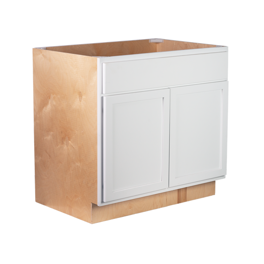 Backwoods Cabinetry RTA (Ready-to-Assemble) B30.BUTT - Pure White Base Cabinet | 30"Wx34.5"Hx24"D