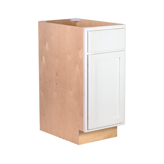 Backwoods Cabinetry RTA (Ready-to-Assemble) B12.L - Pure White Base Cabinet | 12"Wx34.5"Hx24"D