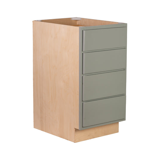 Backwoods Cabinetry RTA (Ready-to-Assemble) B18.4D - Magnetic Grey 4 Drawer 18" Base Cabinet | 18"Wx34.5"Hx24"D