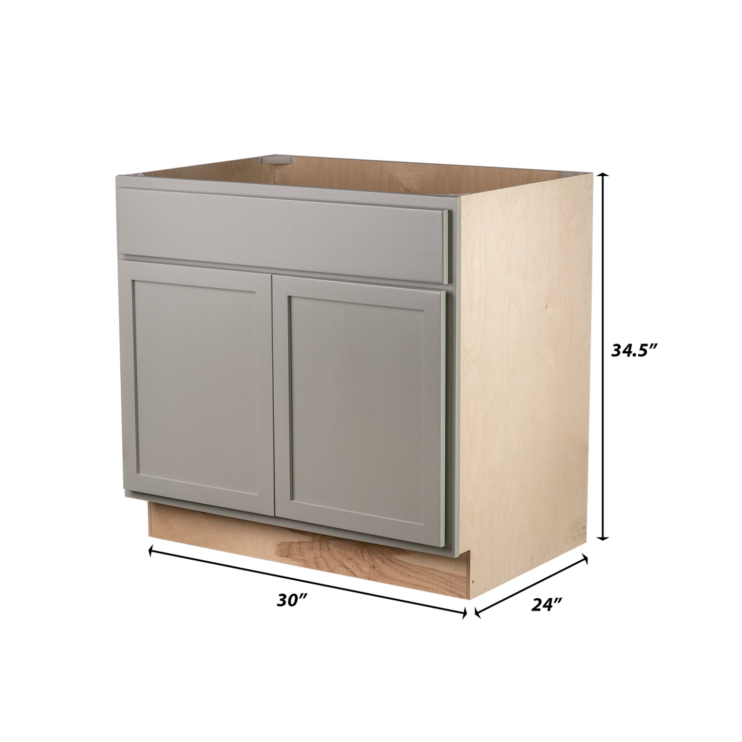 Backwoods Cabinetry RTA (Ready-to-Assemble) B30.BUTT - Magnetic Grey Base Cabinet | 30"Wx34.5"Hx24"D