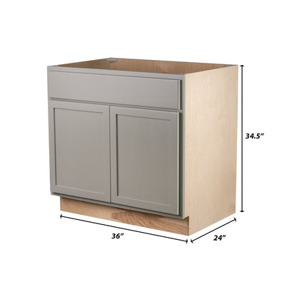 Backwoods Cabinetry RTA (Ready-to-Assemble) BS36.BUTT - Magnetic Grey 36" Sink Base Cabinet | 36"Wx34.5"Hx24"D