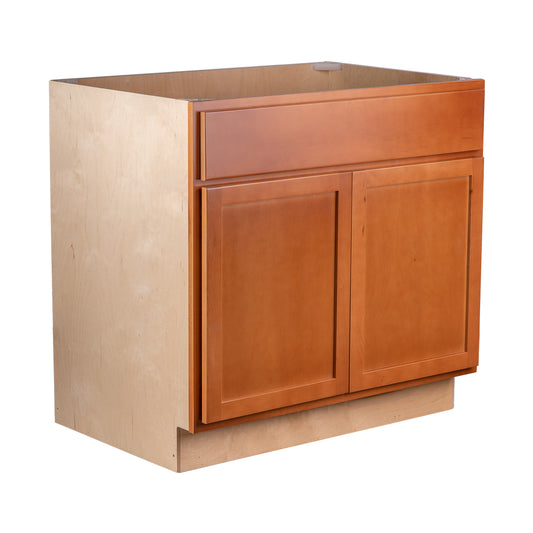 Backwoods Cabinetry RTA (Ready-to-Assemble) BS36.BUTT - Provincial Stain 36" Sink Base Cabinet | 36"Wx34.5"Hx24"D