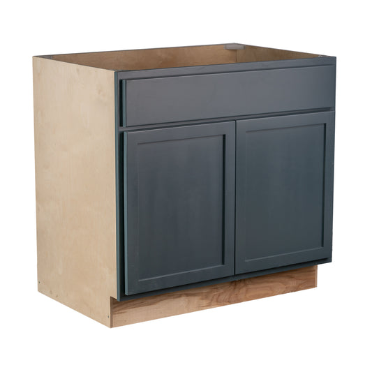 Backwoods Cabinetry RTA (Ready-to-Assemble) BS36.BUTT - Needlepoint Navy 36" Sink Base Cabinet | 36"Wx34.5"Hx24"D