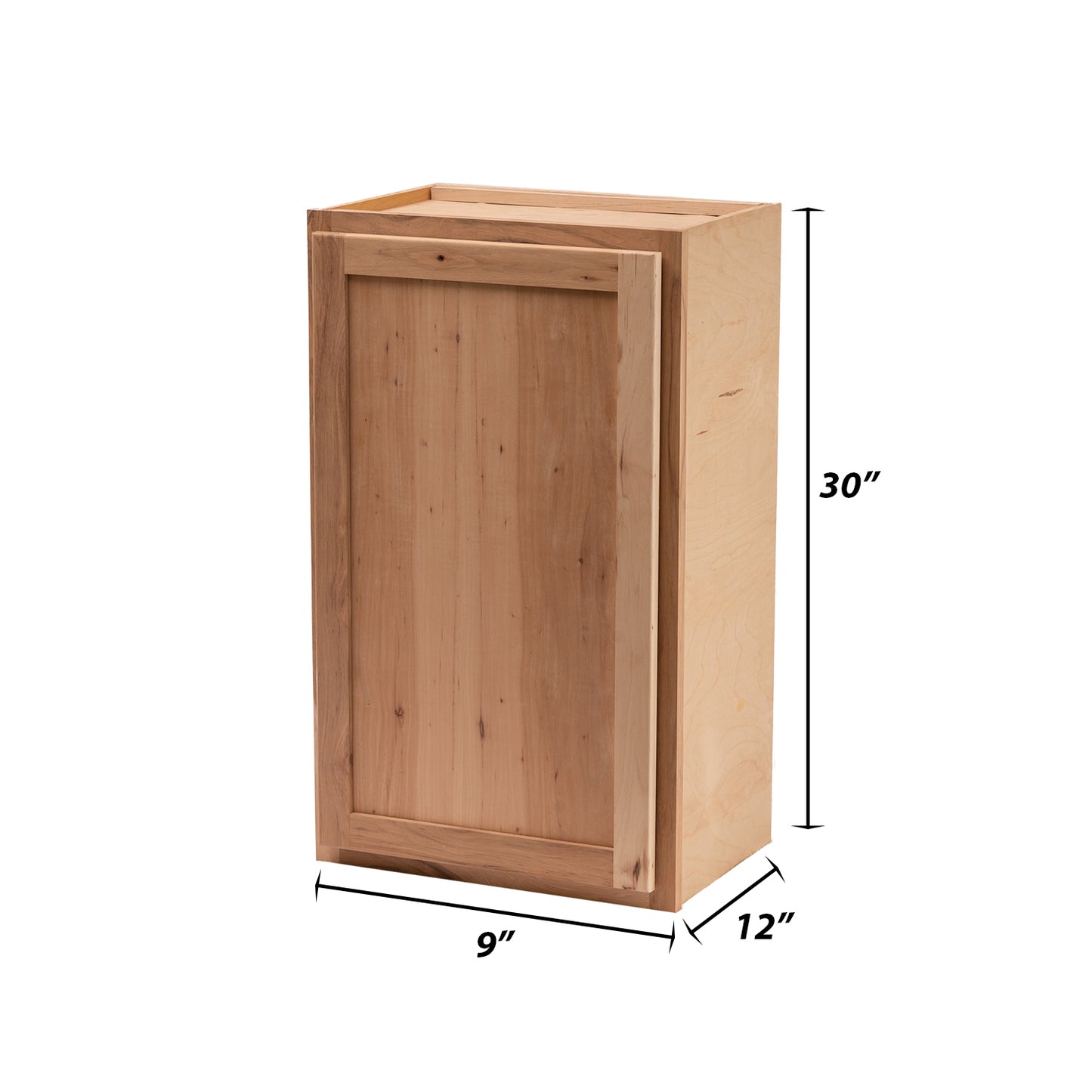 Backwoods Cabinetry RTA - Winding River Collection - W930 - Raw Hickory 9"Wx30"Hx12"D Wall Cabinet