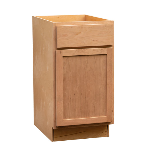 Backwoods Cabinetry RTA (Ready-to-Assemble) B15.L - Raw Cherry Base Cabinet | 15"Wx34.5"Hx24"D