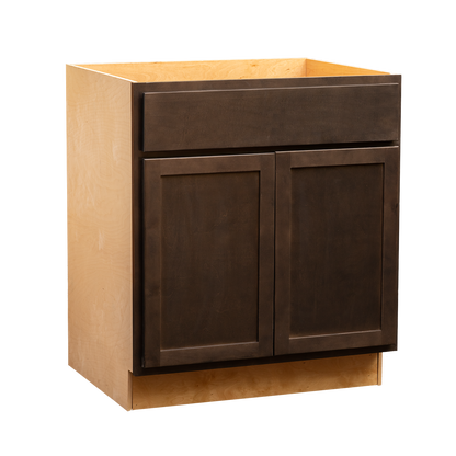 Backwoods Cabinetry RTA (Ready-to-Assemble) B30.BUTT - Espresso Stain Base Cabinet | 30"Wx34.5"Hx24"D