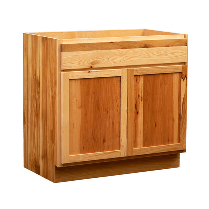 Backwoods Cabinetry RTA (Ready-to-Assemble) VSB24.34.21 - Rustic Hickory Clear Vanity Base Cabinet | 24"Wx34.5"Hx21"D