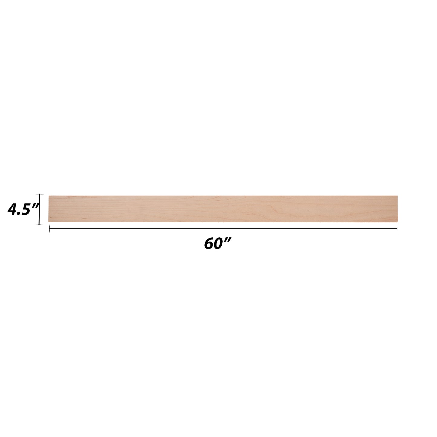 Backwoods Cabinetry RTA (Ready-to-Assemble) Raw Maple .25"X4.5"X60" Toe Kick