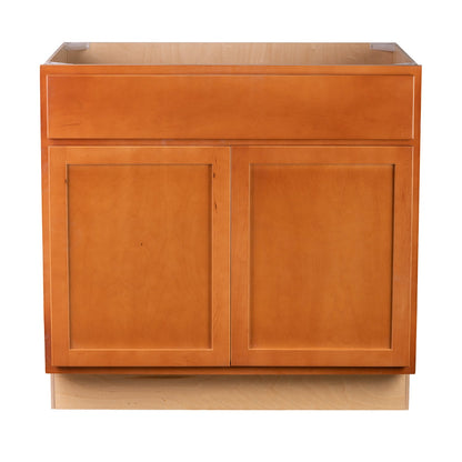 Backwoods Cabinetry RTA (Ready-to-Assemble) BS36.BUTT - Provincial Stain 36" Sink Base Cabinet | 36"Wx34.5"Hx24"D