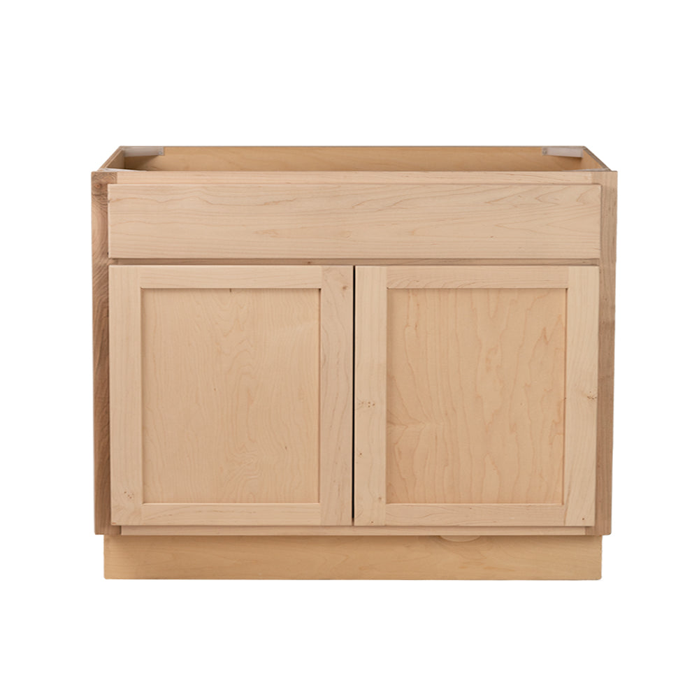 Backwoods Cabinetry RTA (Ready-to-Assemble) BS36.BUTT - Raw Maple 36" Sink Base Cabinet | 36"Wx34.5"Hx24"D