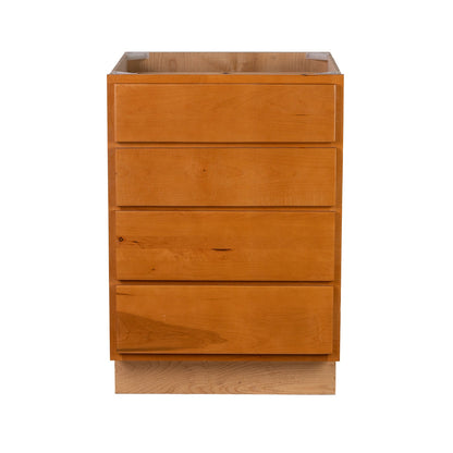 Backwoods Cabinetry RTA (Ready-to-Assemble) B18.4D - Provincial Stain 4 Drawer 18" Base Cabinet | 18"Wx34.5"Hx24"D