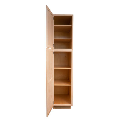 Backwoods Cabinetry RTA (Ready-to-Assemble) T1890.24.L Raw Maple Pantry Cabinet 18"Wx90"Hx24"D