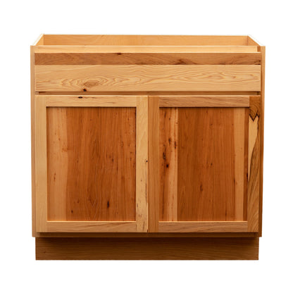 Backwoods Cabinetry RTA (Ready-to-Assemble) VSB24.34.21 - Rustic Hickory Clear Vanity Base Cabinet | 24"Wx34.5"Hx21"D