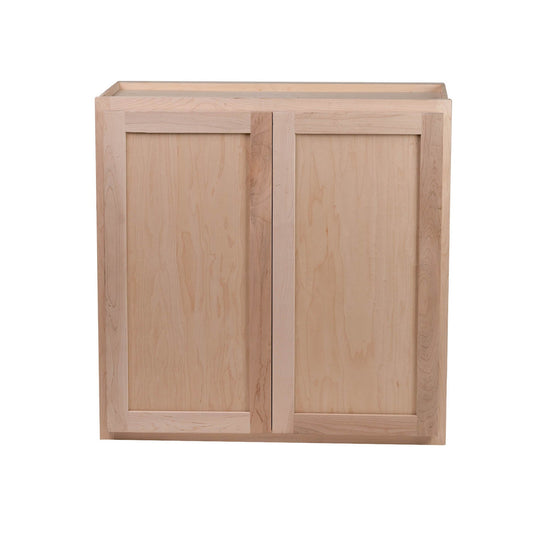 Backwoods Cabinetry RTA - Winding River Collection - W3630.BUTT - Raw Maple 36"Wx30"Hx12"D Wall Cabinet