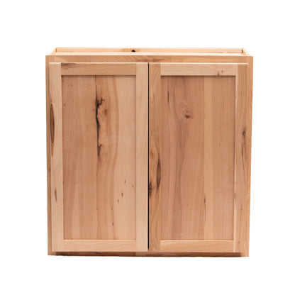 Backwoods Cabinetry RTA - Winding River Collection - Raw Hickory 30"Wx30"Hx12"D Wall Cabinet